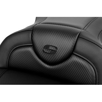 SADDLEMEN Roadsofa™ Seat - without Backrest - Carbon Fiber - Black Stitch - 'FL '08-'19 A808-07B-185BLK