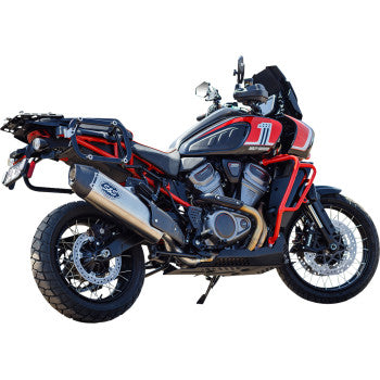 S&S CYCLE Slip-On Muffler - Brushed Stainless Steel - 50-State Pan America 2021-2024 1250 550-1081 1801-1811