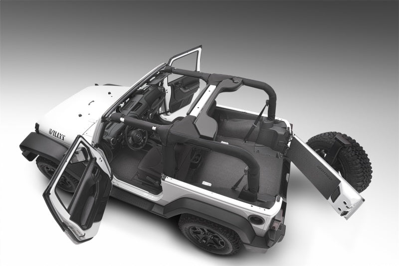 BedRug 07-10 Jeep JK 2Dr Rear 5pc BedTred Cargo Kit (Incl Tailgate & Tub Liner) BTJK07R2