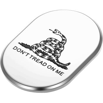 FIGURATI DESIGNS Antenna Cover - Left Rear Fender - Don't Tread On Me - Chrome FD40-AC-SS-LT