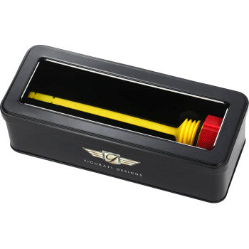 FIGURATI DESIGNS Performance Magnetic Oil Dipstick - Curved - Red - M8 Touring/Trike FDP01-M8SM-R