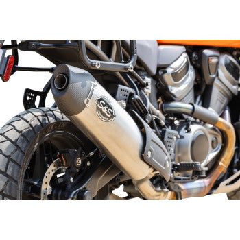 S&S CYCLE Slip-On Muffler - Brushed Stainless Steel - 50-State Pan America 2021-2024 1250 550-1081 1801-1811