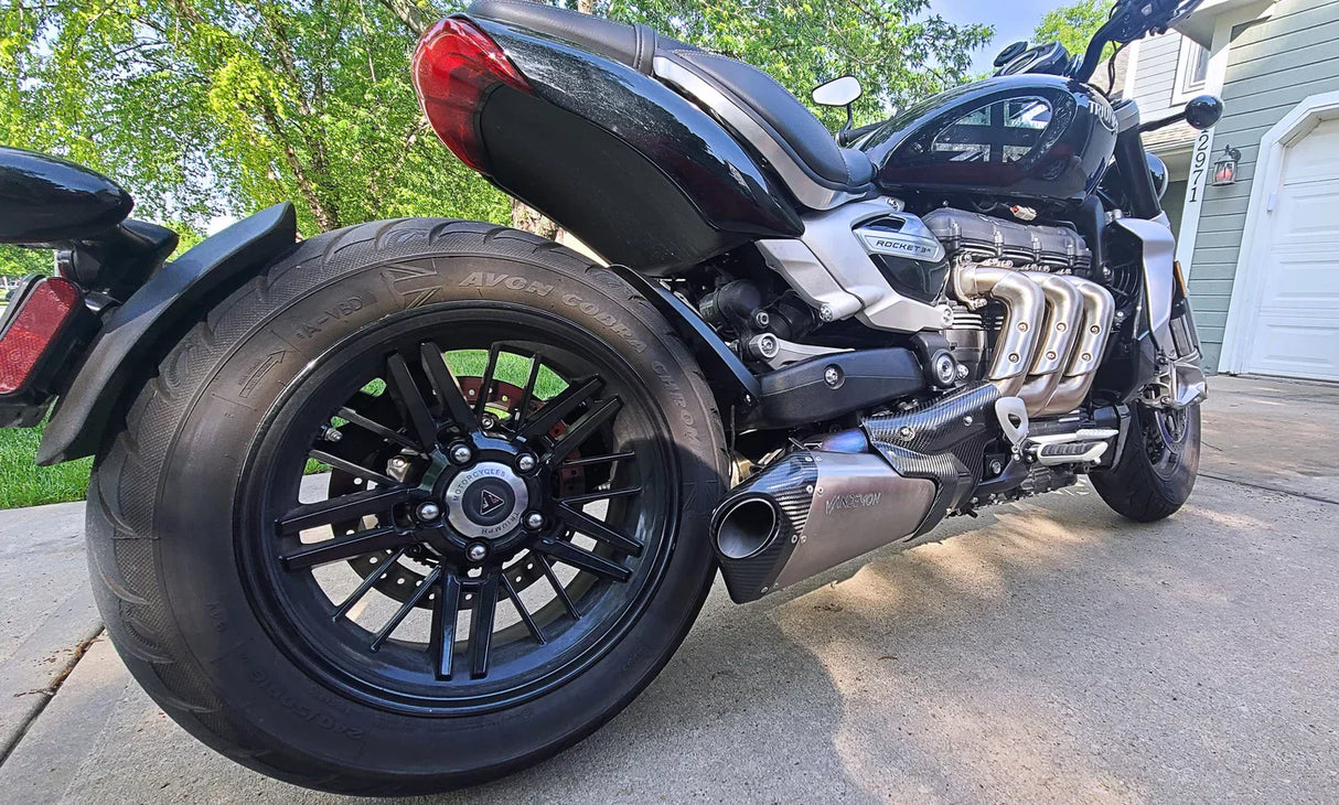 Vandemon Triumph Rocket 3R, GT and Storm Titanium Slip-On Mufflers 2019-2024 TRIUMROCKET3MUFC VA-1