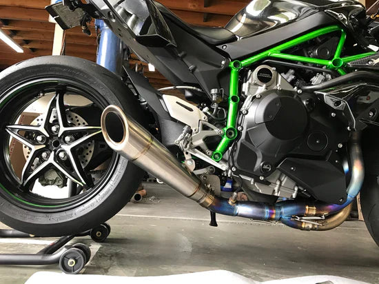 IN STOCK Vandemon Brushed Titanium Exhaust System Ninja H2 & H2R 2015-25 KAWAH2TICSBRUEXHD VA-2