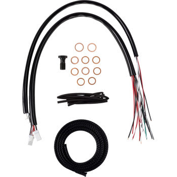 LA CHOPPERS Handlebar Cable/Brake Line Kit - Complete - 12" - 14" Handlebars - Midnight Glide 2023-2024 LA-8059KT2-13M