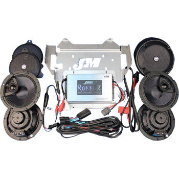 J & M 400 W 4-Channel Amplifier/Speaker Kit -Glide Ultra '14-'23 FLHTK/FLHT/FLHCUTG RKT6-400HC14-UL4