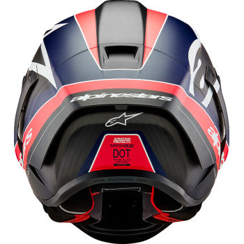 ALPINESTARS Supertech R10 Helmet - Team - Matte Black/Carbon Red Fluo/Blue - XS 8200224-1383-XS