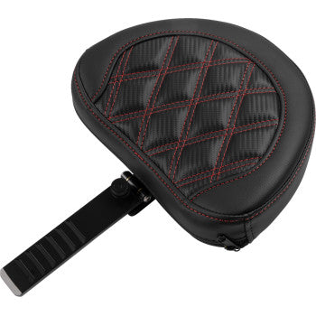 SADDLEMEN RoadSofa™ Seat - with Backrest - Carbon Fiber - Lattice Stitch - Red Stitch - FLTR/FLHX '23-'24 823-07-206B4