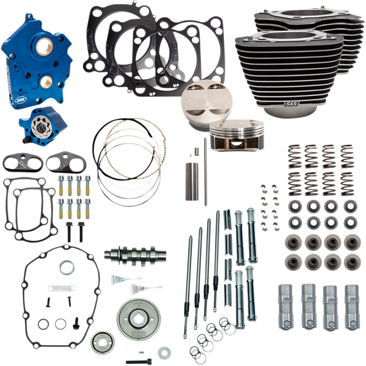 S&S CYCLE Power Package - Getriebeantrieb - Ölkühlung - Hervorgehobene Lamellen - M8 NICHT EMPFOHLEN FÜR TRIKES 310-1053A
