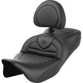 SADDLEMEN Roadsofa™ Seat - with Backrest - Tuck-n-Roll - FL '08-'23 808-07B-202B0