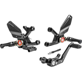 GILLES TOOLING MUE2 Rearset - Black CBR1000RR-R Fireblade SP 2021-2023 MUE2-H02-B