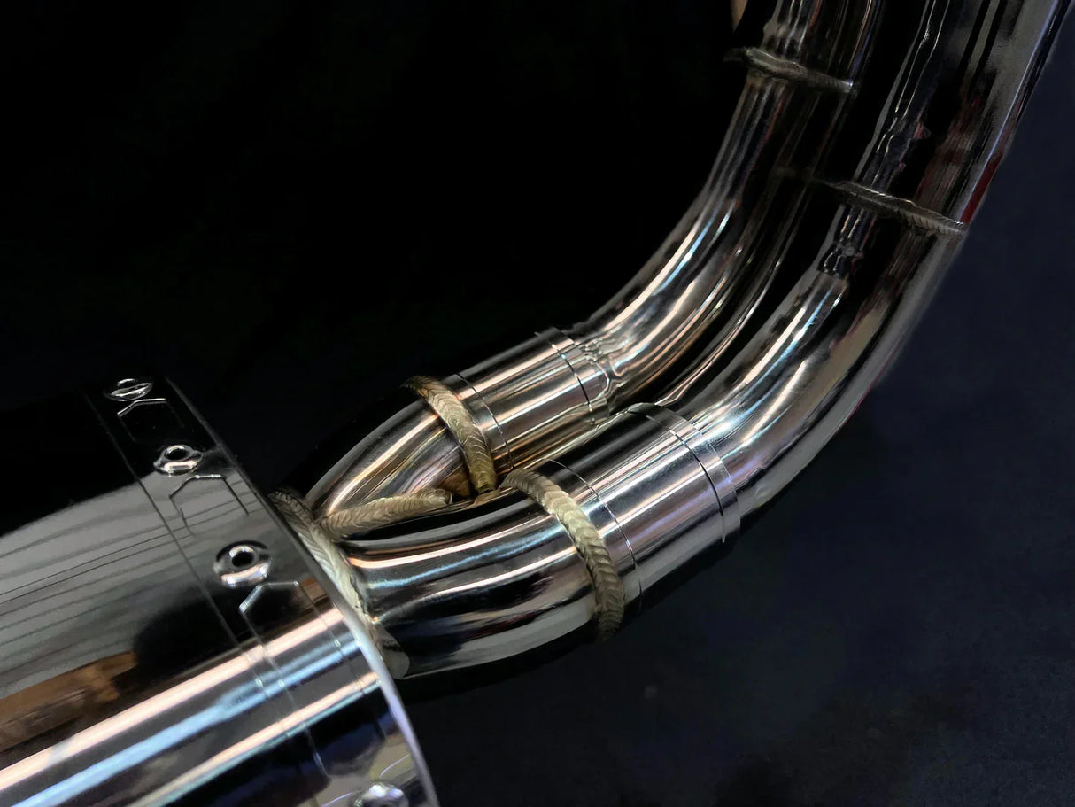 IN STOCK Vandemon CFMOTO single-sided swingarm 450SR-S 2023-2025 Stainless Steel / Titanium High Mount Exhaust System CFMOTO450SRSHMEXHC VA-8