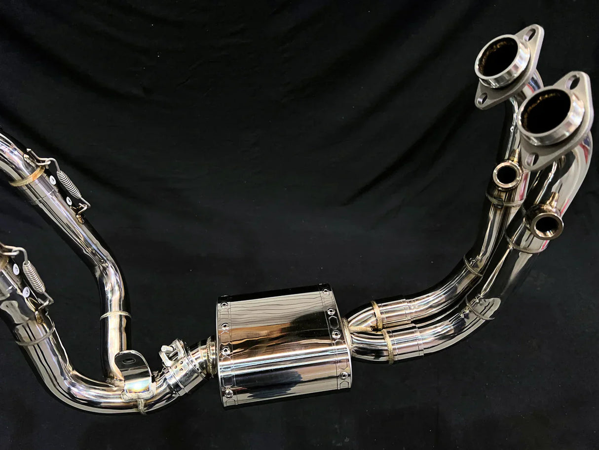 IN STOCK Vandemon CFMOTO single-sided swingarm 450SR-S 2023-2025 Stainless Steel / Titanium High Mount Exhaust System CFMOTO450SRSHMEXHC VA-8