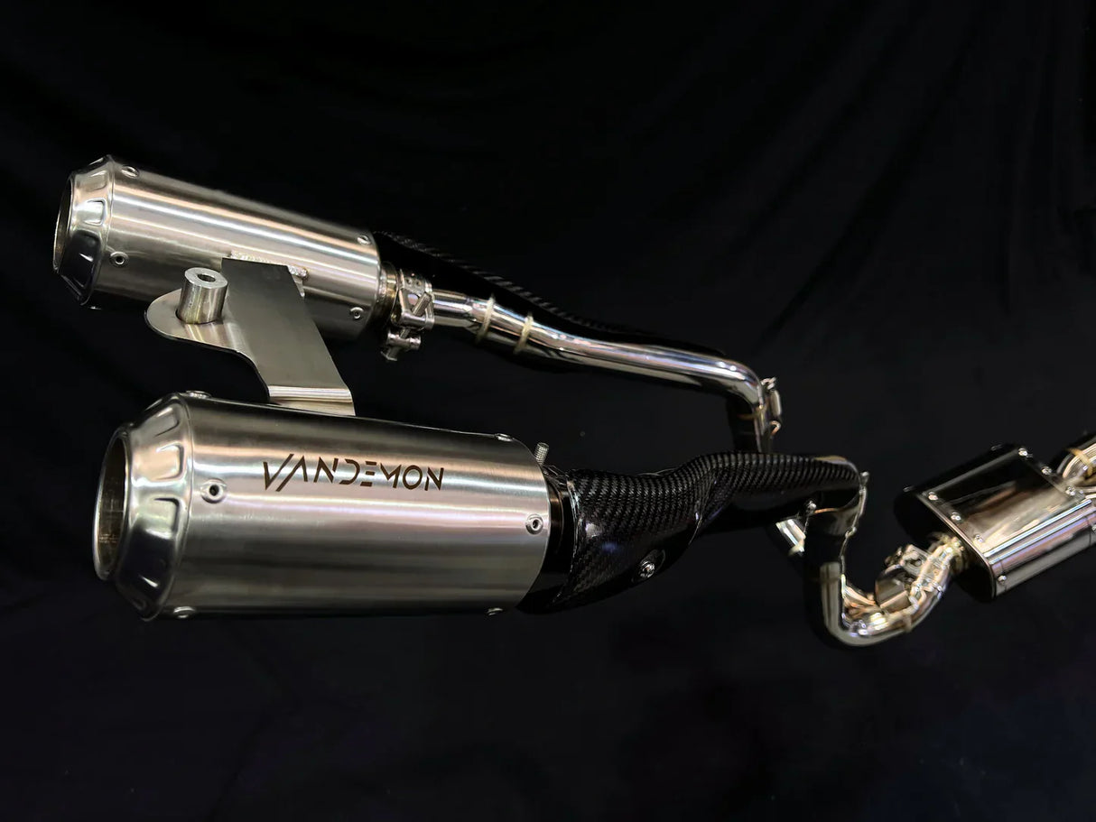 IN STOCK Vandemon CFMOTO single-sided swingarm 450SR-S 2023-2025 Stainless Steel / Titanium High Mount Exhaust System CFMOTO450SRSHMEXHC VA-8