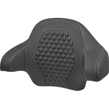 SADDLEMEN Tour Pack Backrest Pad - Honeycomb - Silver Stitching - FLH/FLT '14-'24 814-07-15105
