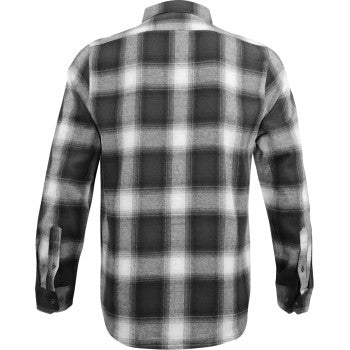 THROTTLE THREADS Drag Specialties Flannel 25 Shirt - Black/Gray - Small SHIRT DRAG FLANNEL 2