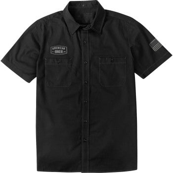 American Biker Biker Sam Contrast Stitch Shop Shirt - Black/Gray - 4XL ABBSAM16ST8BCH4R