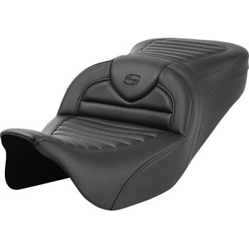 SADDLEMEN Roadsofa™ Seat - without Backrest - Tuck-n-Roll - Carbon Fiber - FL '08-'23 808-07B-20400