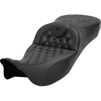 SADDLEMEN Roadsofa™ Extended Reach Seat - without Backrest - Lattice Stitch - Carbon Fiber - FL '08-'23 808-07CF-184