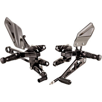 GILLES TOOLING Adjustable Rearset - Black - Aprilla Tuono V4 / RSV4 Factory 1100 VCR-A03-B