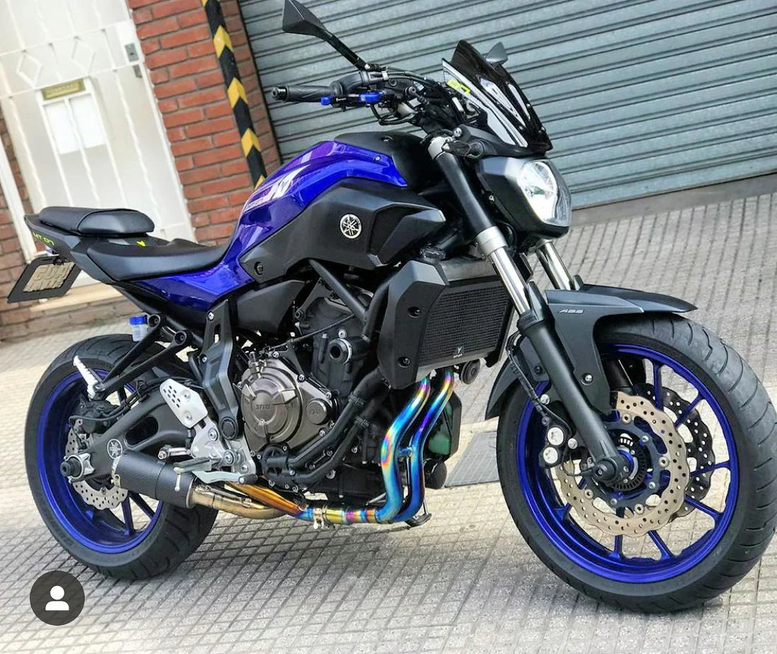 Vandemon Yamaha R7 2014-25 MT07 FZ07 XSR700 Tracer 700/GT Tracer 7/GT Titanium Exhaust System YAMAMT07EXHTICFB VA-80