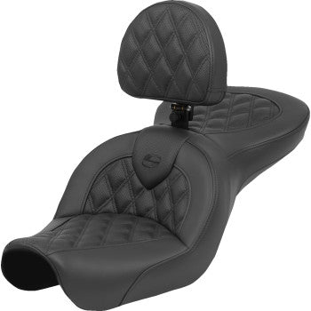 SADDLEMEN Roadsofa™ Seat - Lattice Stitch - with Backrest - FXD '04-'05 804-04-182BR