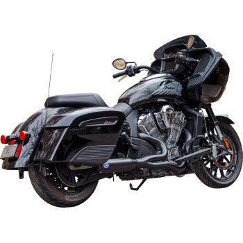 S&S CYCLE 2-into-1 Qualifier Exhaust System - 50-State - Black - Stainless Steel Indian 2020-2023 550-1085