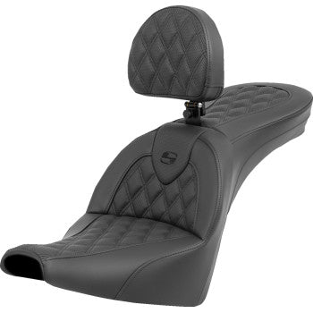 SADDLEMEN Roadsofa™ Seat - Lattice Stitch - with Backrest - FXBB/FXST '18-'23 818-30-182BR