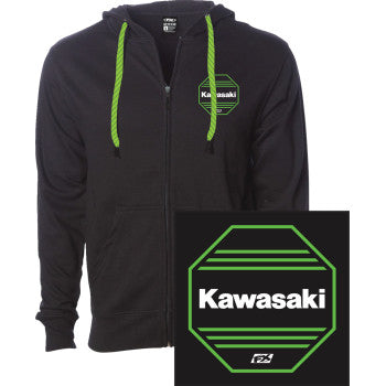 FACTORY EFFEX Kawasaki Octagon Zip-Up Hoodie - Black - Medium 28-88152