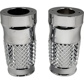 EDDIE TROTTA DESIGNS Fork Slider Covers - Cross-Cut - Chrome TC-WT962