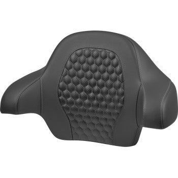 SADDLEMEN Tour Pack Backrest Pad - Honeycomb - Gray Stitching - FLH/FLT '14-'24 814-07-15102
