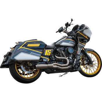 BASSANI XHAUST Road Rage II 2-into-1 Mid-Length Exhaust System - Mercury Black Chrome 1F72M