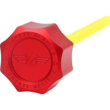 FIGURATI DESIGNS Performance Magnetic Oil Dipstick - Curved - Red - M8 Touring/Trike FDP01-M8SM-R