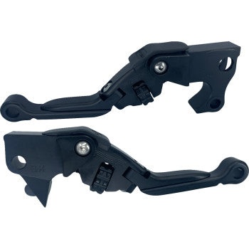 POWERSTANDS RACING Lever Set - Anthem - Pro - Harley Davidson 2004-2009 Black 12-03653-22