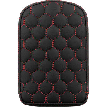 SADDLEMEN RoadSofa™ Sissy Bar Pad - Honeycomb - Red Stitching 041149RED
