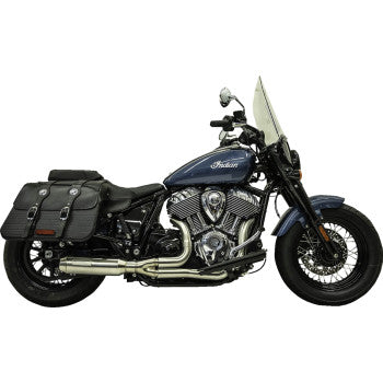 BASSANI XHAUST 2-in-1-Auspuffanlage mit Super Bike Schalldämpfer - Edelstahl - Schwarz für Indian Super Chief 2022-2023 8H12SS