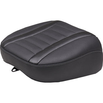 MUSTANG Deluxe Touring Passenger Seat - Gun Metal Stitch - Carbon Fiber Inlay - FLH/FLT '23-'24 88402GM