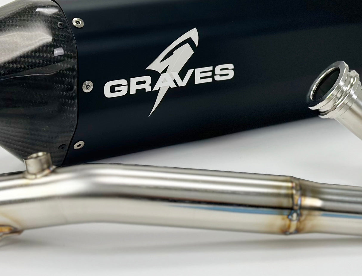 Graves Full Stainless Exhaust - Black Crf300 2021-2023 Exh-21c3l-Fsak