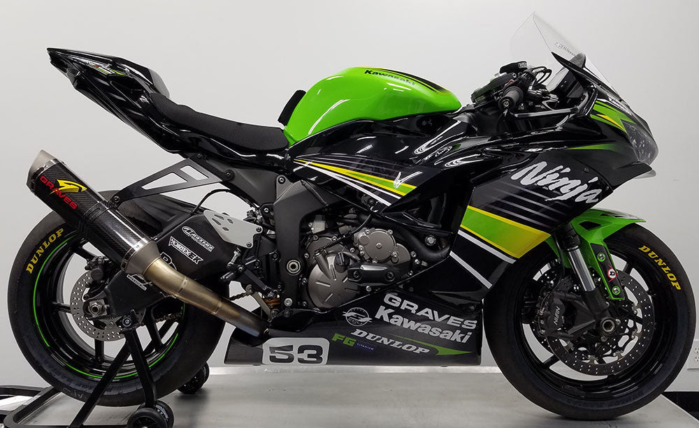 Graves Motorsports Works2 Carbon Full Exhaust System Zx6r 2019-2025 Exk-19zx6-Ftcw2