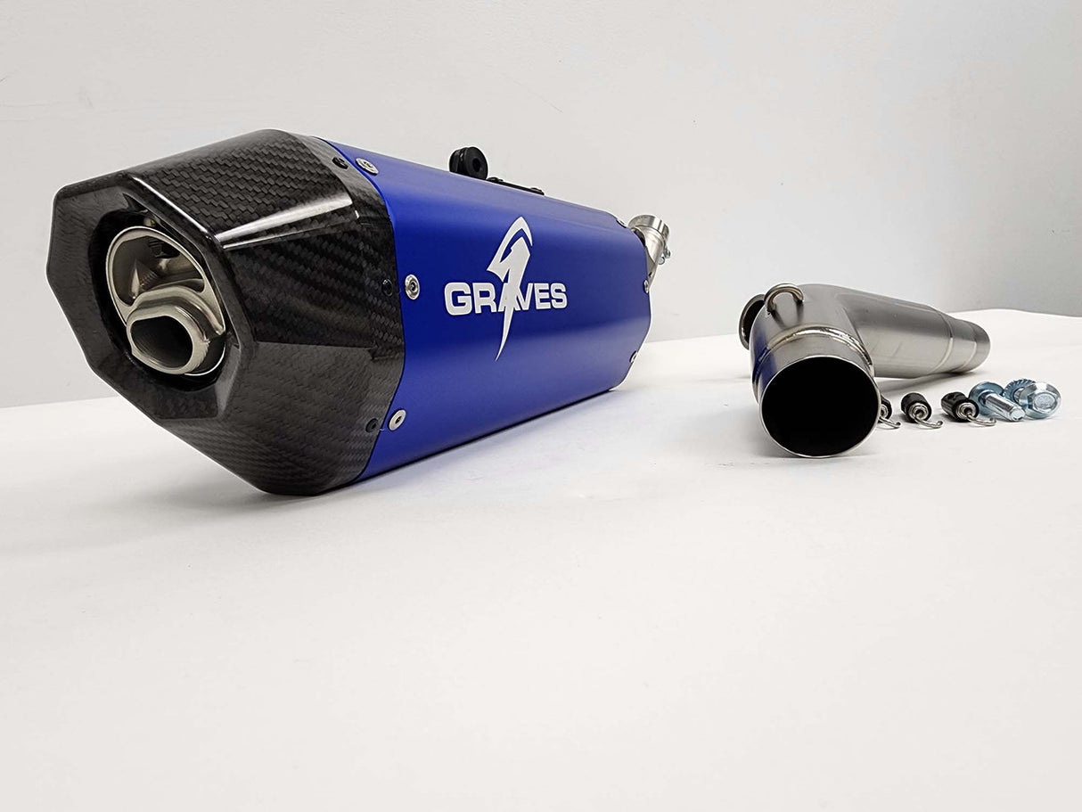 Graves MotorSports Honda CRF450RL / L / X Full Exhaust Aluminum - Blue EXH-19C4X-FTAB