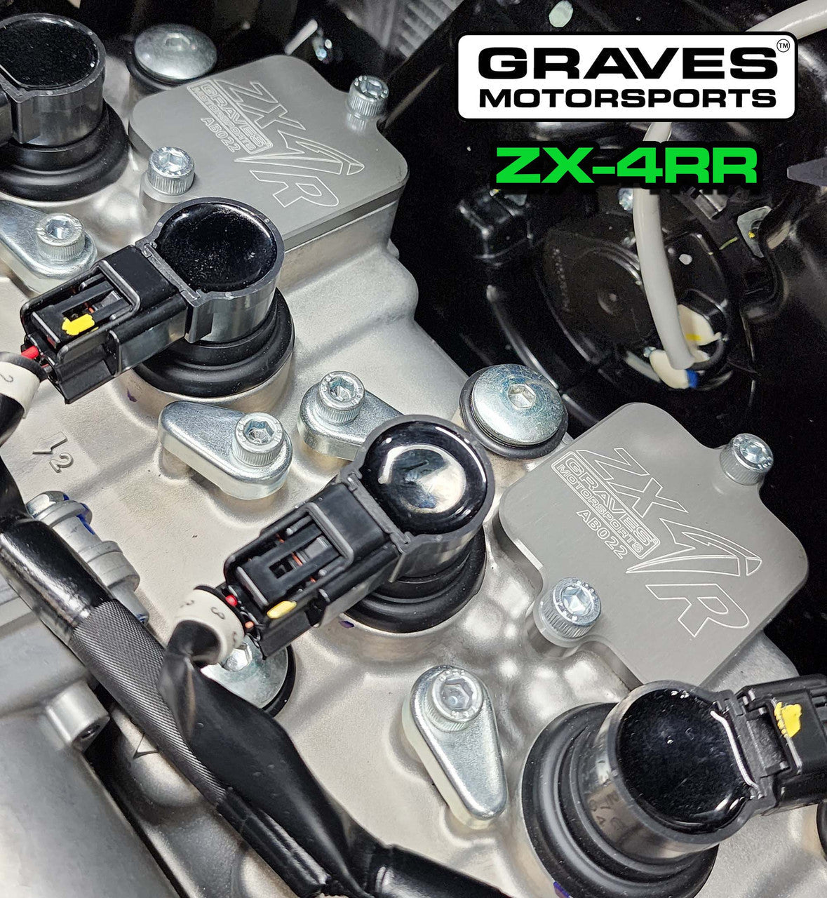Graves motorsports smog block off plates ZX-4RR 2023 / ZX6-R 2009-2024 / ZX10-R 2016-2023 / Z900 2017-2023 / H2 + H2R +SE 2015-2023 / Ninja 1000 2011-2014 AB022