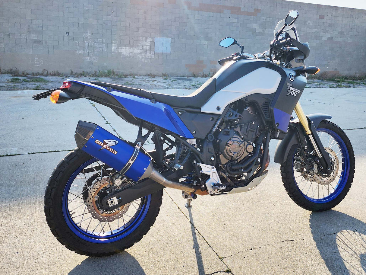 Graves BLUE Cat-Back Exhaust System for Yamaha Tenere 700 EXY-21T7-CBTAB