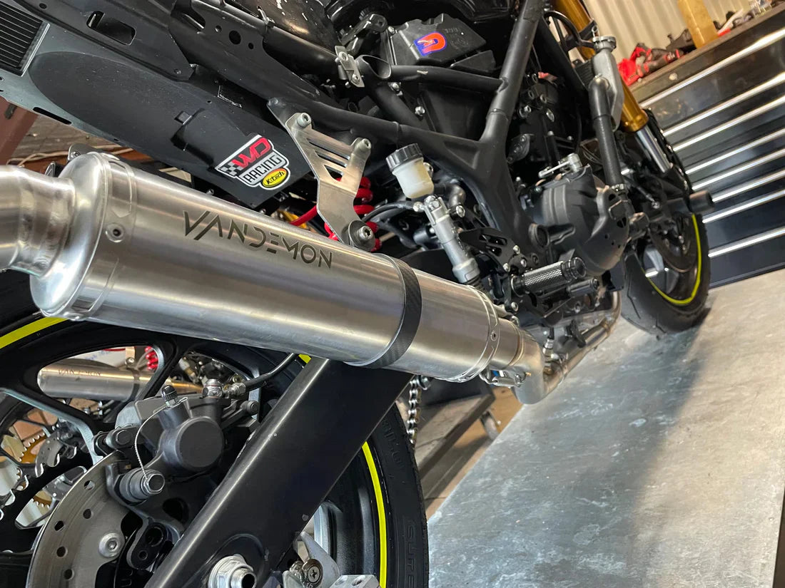 Vandemon Yamaha YZF-R3 MT-03 YZF-R25 Vandemon Stainless Steel Headers, Titanium Muffler YAMAR300EXHSSBRA VA-83