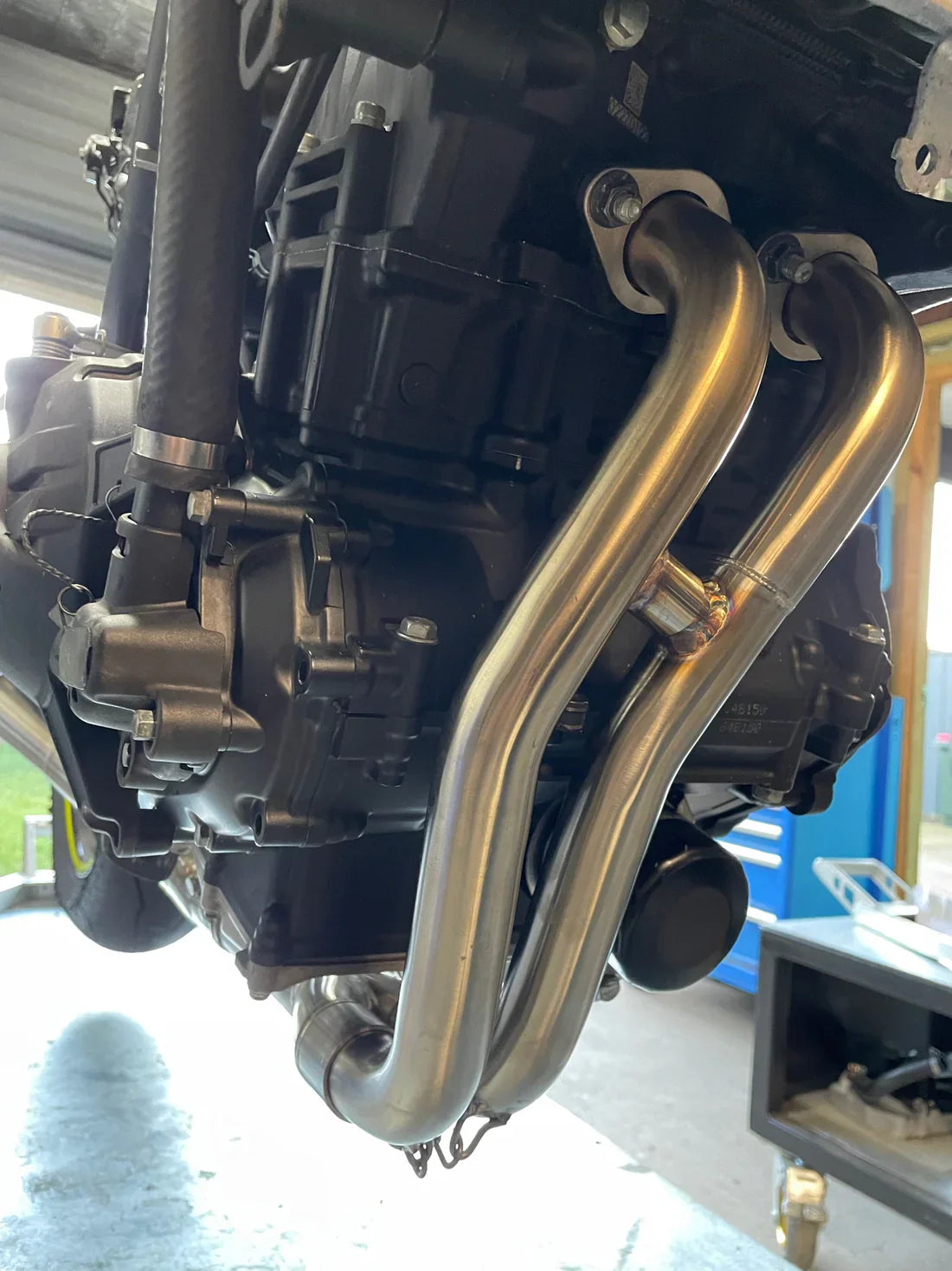 Vandemon Yamaha YZF-R3 MT-03 YZF-R25 Vandemon Stainless Steel Headers, Titanium Muffler YAMAR300EXHSSBRA VA-83