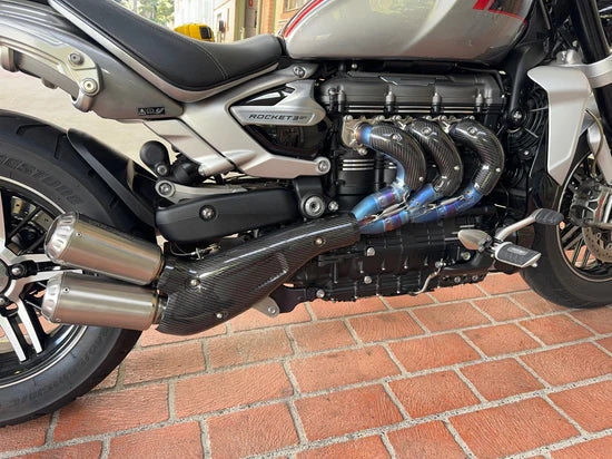 Vandemon Triumph Rocket 3R & GT 2500 2024-2025 Titanium Bimodal Stealth Side Mount Titanium Slip-On TRIUMROCKET3SMMUFB VA-153