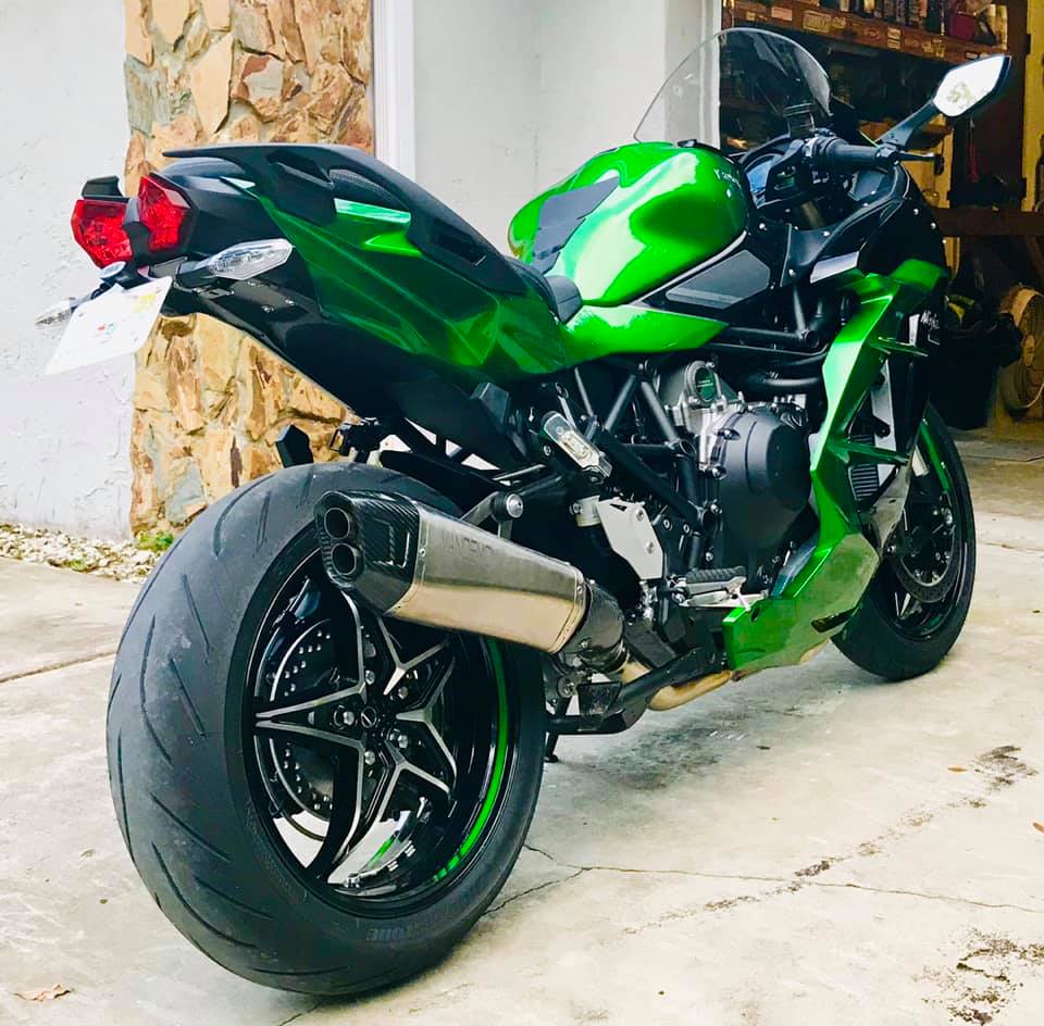 Vandemon Titanium Slip-On Muffler Kawasaki H2 SE SX 2018-24 KAWAH2SESXTITBRMUF6 VA-148