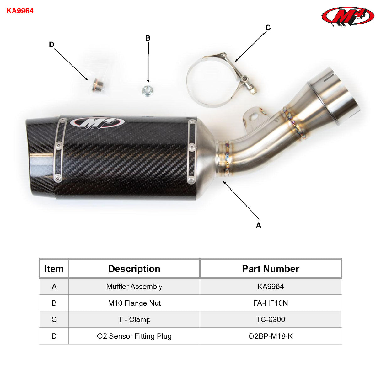 M4 Exhaust Street Slayer Carbon Fiber Slip On ZX10R 2021-2025 KA9964