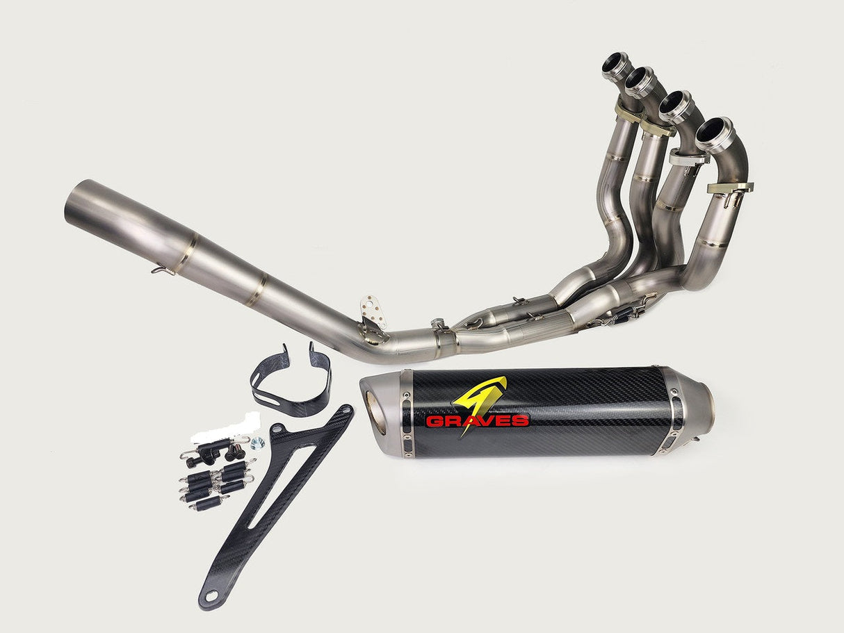 Graves Motorsports Works2 Carbon Full Exhaust System Zx6r 2019-2025 Exk-19zx6-Ftcw2