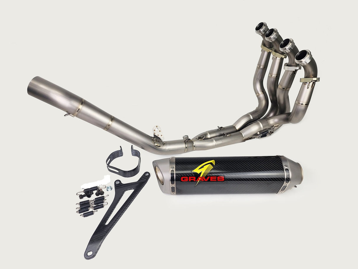 Graves Motorsports Works2 Carbon Full Exhaust System Zx6r 2019-2025 Exk-19zx6-Ftcw2