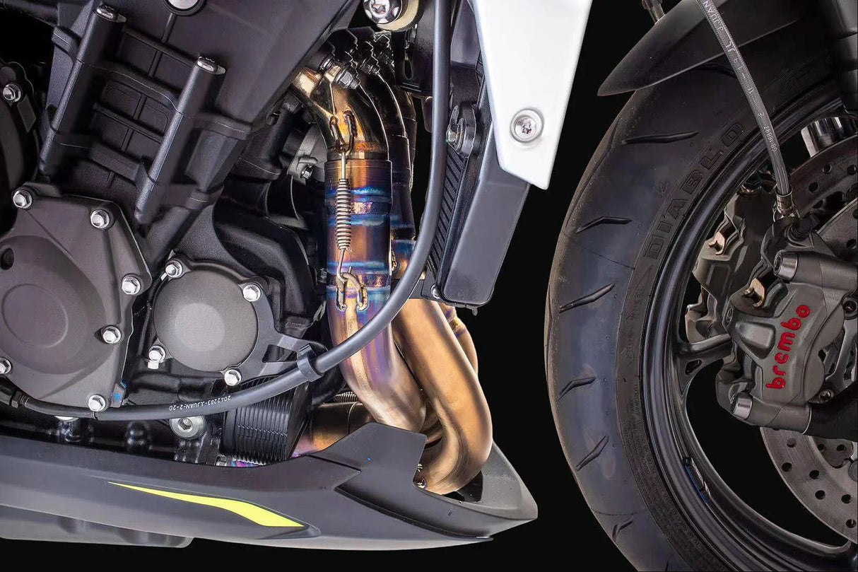Vandemon Triumph 765 S/R/RS and Moto 2 Street Triple Slash Cut Titanium Exhaust 2023-2024 TRIUM765STTIEXB VA-149